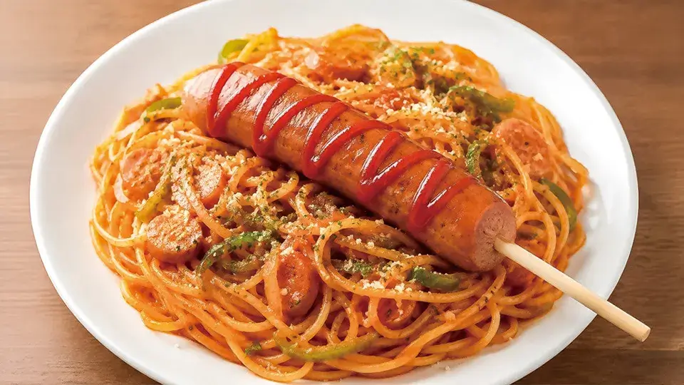 棒付きフランクフルト ナポリタン風やきそば